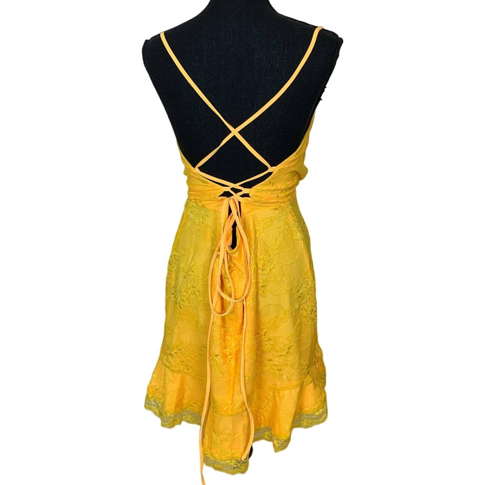NBD Lace Mini Slip Dress XL Ruffle Wedding Guest Party Revolve Designer $200 NEW - Picture 5 of 10